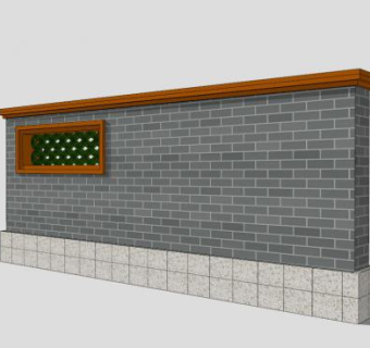 新中式仿古风格景墙SU模型下载_sketchup草图大师SKP模型