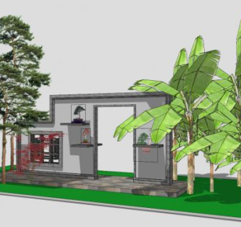 中式仿古风格创意景墙SU模型下载_sketchup草图大师SKP模型