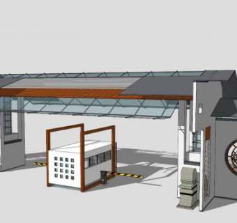 中国风现代风格景墙sketchup模型下载_sketchup草图大师SKP模型