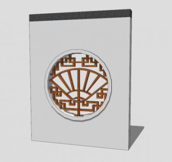 现代中国风景墙SU模型下载_sketchup草图大师SKP模型