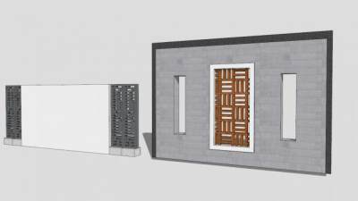 现代中国风景墙sketchup模型下载_sketchup草图大师SKP模型