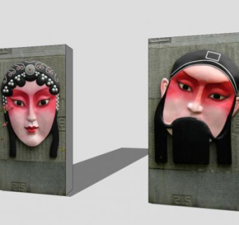 中国风景墙sketchup模型下载_sketchup草图大师SKP模型