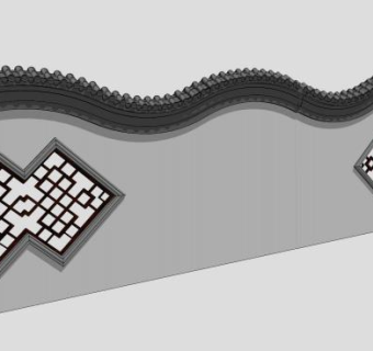 中国风创意古典景墙sketchup模型下载_sketchup草图大师SKP模型