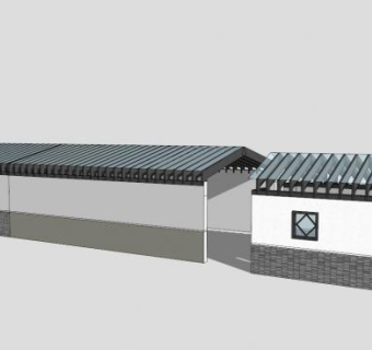 中式景墙设计景墙sketchup模型下载_sketchup草图大师SKP模型