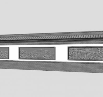 中式创意设计景墙sketchup模型下载_sketchup草图大师SKP模型