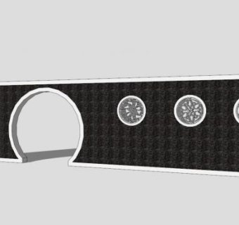 新中式古典创意设计景墙SKP模型下载_sketchup草图大师SKP模型