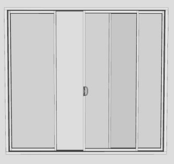 落地推拉窗样式SU模型下载_sketchup草图大师SKP模型