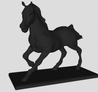 小马工艺品摆件雕塑SU模型下载_sketchup草图大师SKP模型