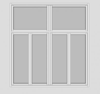 老式推玻窗SU模型下载_sketchup草图大师SKP模型