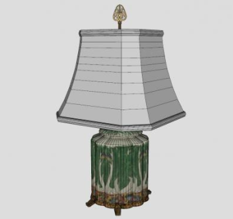 中式古典小台灯SU模型下载_sketchup草图大师SKP模型