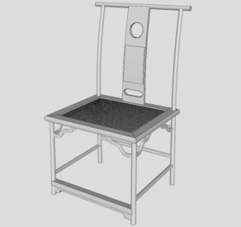 中式靠背椅SU模型下载_sketchup草图大师SKP模型