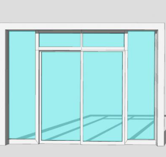 双开门推拉门阳台玻璃门SU模型下载_sketchup草图大师SKP模型