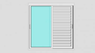 卫浴百叶玻璃窗SU模型下载_sketchup草图大师SKP模型