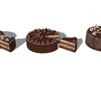 巧克力蛋糕切件SU模型下载_sketchup草图大师SKP模型