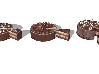 巧克力蛋糕切件SU模型下载_sketchup草图大师SKP模型