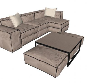 布艺家具沙发茶几SU模型下载_sketchup草图大师SKP模型