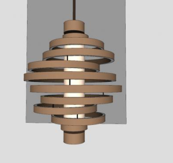 螺旋创意吊灯灯具SU模型下载_sketchup草图大师SKP模型