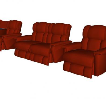 红色软包按摩沙发SU模型下载_sketchup草图大师SKP模型