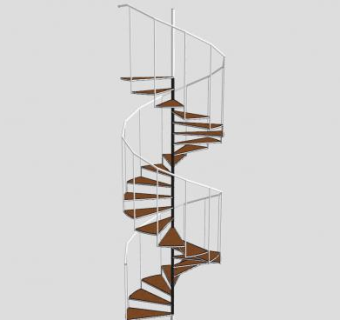 室内旋转梯楼梯SU模型下载_sketchup草图大师SKP模型