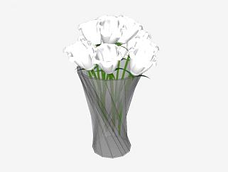 碳灰玻璃花瓶SU模型下载_sketchup草图大师SKP模型
