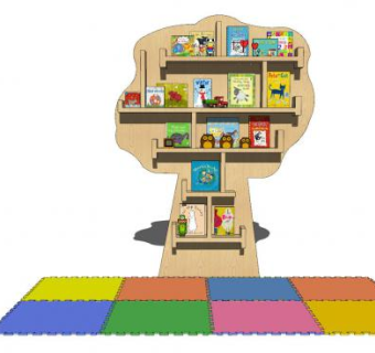 儿童书架和儿童泡沫垫子SU模型下载_sketchup草图大师SKP模型