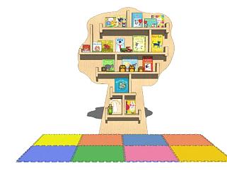 儿童书架和儿童泡沫垫子SU模型下载_sketchup草图大师SKP模型