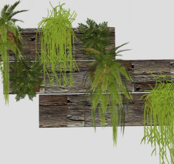 绿植花架植物装饰墙SU模型下载_sketchup草图大师SKP模型