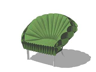 扇形沙发椅座椅SU模型下载_sketchup草图大师SKP模型