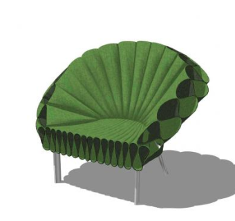 扇形沙发椅座椅SU模型下载_sketchup草图大师SKP模型