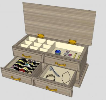 首饰盒收纳盒SU模型下载_sketchup草图大师SKP模型