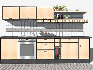 室内厨房橱柜SU模型下载_sketchup草图大师SKP模型