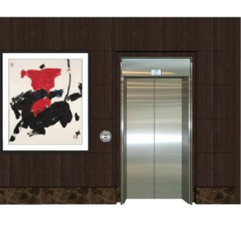 电梯口电梯门SU模型下载_sketchup草图大师SKP模型