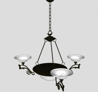 欧式装饰吊灯灯具SU模型下载_sketchup草图大师SKP模型