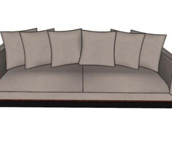 现代简约布艺小沙发家具SU模型下载_sketchup草图大师SKP模型