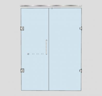 淋浴玻璃隔断SU模型下载_sketchup草图大师SKP模型