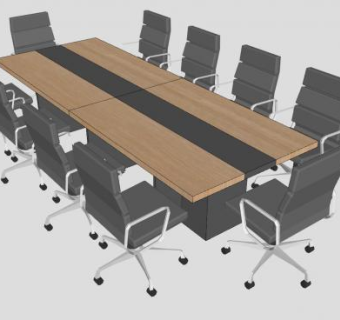 现代会议桌办公家具SU模型下载_sketchup草图大师SKP模型