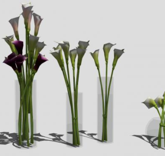 玻璃装饰花瓶牵牛花SU模型下载_sketchup草图大师SKP模型