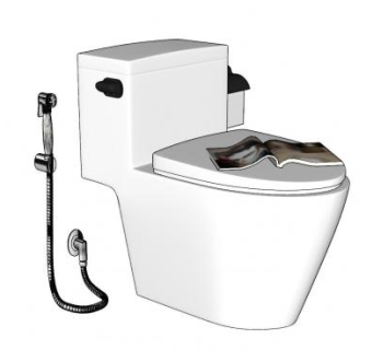 厕所马桶书本装饰SU模型下载_sketchup草图大师SKP模型