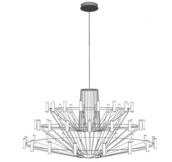 现代客厅装饰吊灯SU模型下载_sketchup草图大师SKP模型