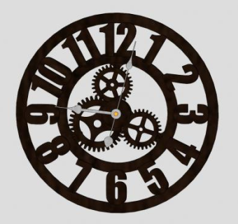 工业风时钟SU模型下载_sketchup草图大师SKP模型