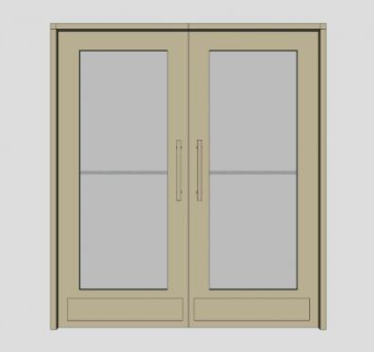 室内玻璃推拉门SU模型下载_sketchup草图大师SKP模型