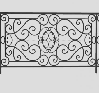 铁艺栏杆护栏SU模型下载_sketchup草图大师SKP模型