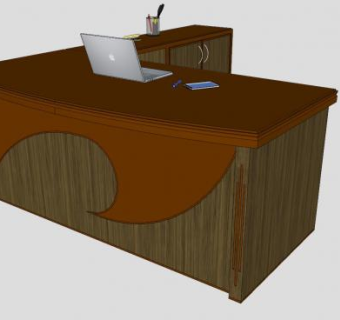 大班台办公桌SU模型下载_sketchup草图大师SKP模型