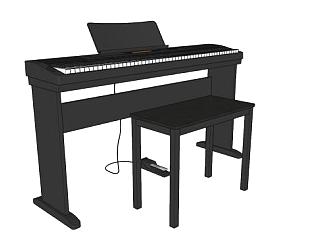 <em>钢琴</em>电子琴乐器SU模型下载_sketchup草图大师SKP模型