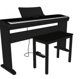 钢琴电子琴乐器SU模型下载_sketchup草图大师SKP模型