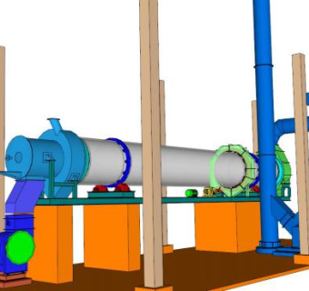 工厂烘干筒烘干机SU模型_su模型下载 草图大师模型_SKP模型