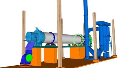 工厂烘干筒烘干机SU模型_su模型下载 草图大师模型_SKP模型