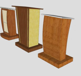 演讲台SU模型下载_sketchup草图大师SKP模型