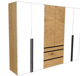 木质组合柜衣柜SU模型下载_sketchup草图大师SKP模型