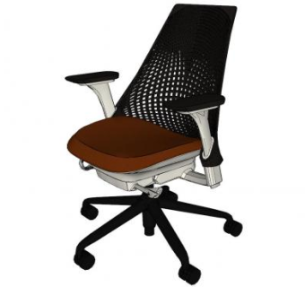 休闲旋转椅电脑椅办公椅SU模型下载_sketchup草图大师SKP模型